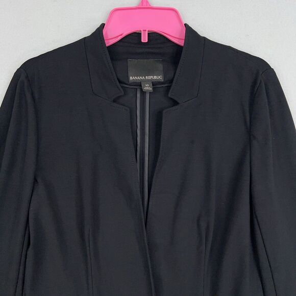 Banana Republic Blazer Womens 10 Black Travel Jacket Career Office Work Minimal - Picture 2 of 15